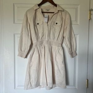 American Eagle Creme Utility Shirt Dress